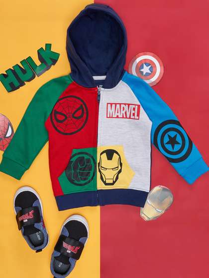 Pantaloons Baby Infants
                    Boys Graphic Printed Hooded Cotton Front Open
                    Sweatshirt