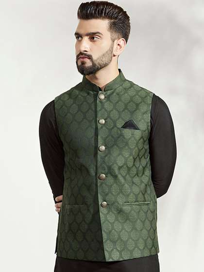 KISAH Woven Design Nehru Jacket