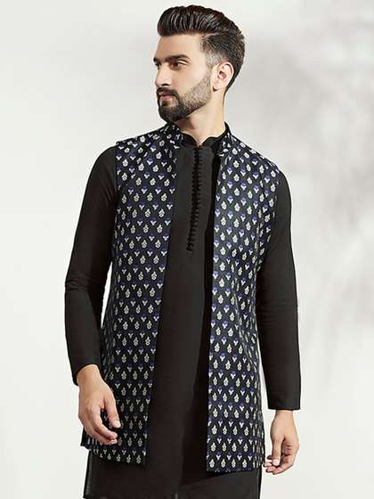 KISAH Woven Design Nehru Jacket