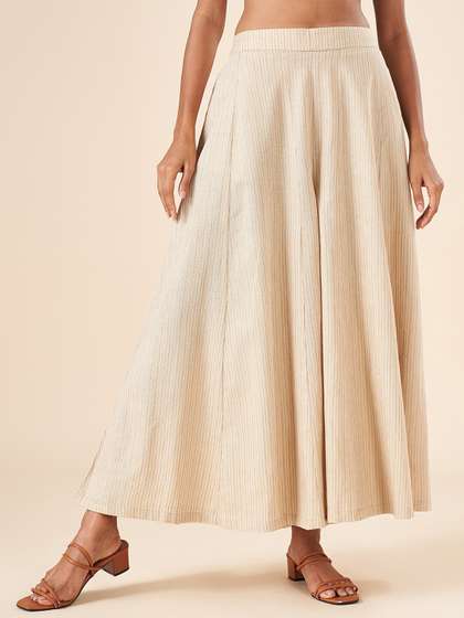 AKKRITI BY PANTALOONS Striped Flared Palazzos