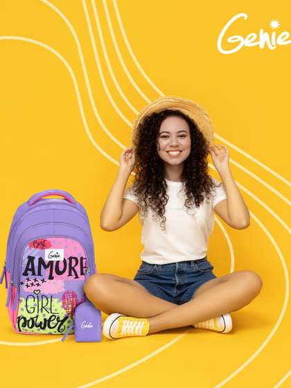Genie Girls Typography
                      Laptop Backpack With Pouch - Up To 18 Inches