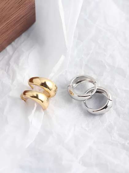 KARISHMA KREATIONS Men
                    Set Of 2 Contemporary Hoop Earrings