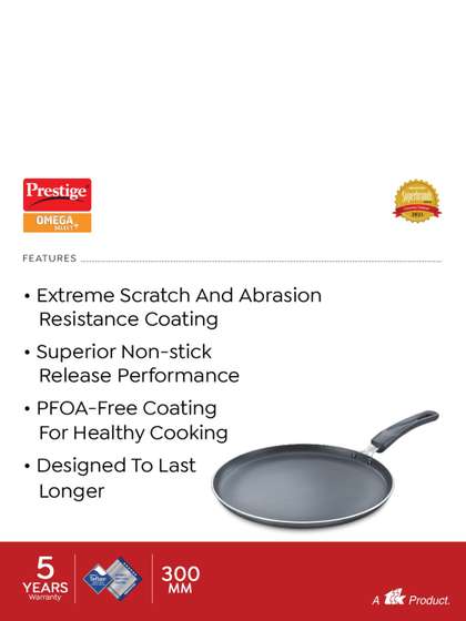 Prestige Omega Select Plus Black Non-stick Induction Base Omni Tava 30 CM