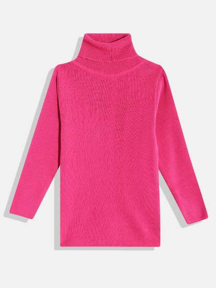 RVK Kids Ribbed Turtle
                    Neck Long Sleeves Acrylic Pullover