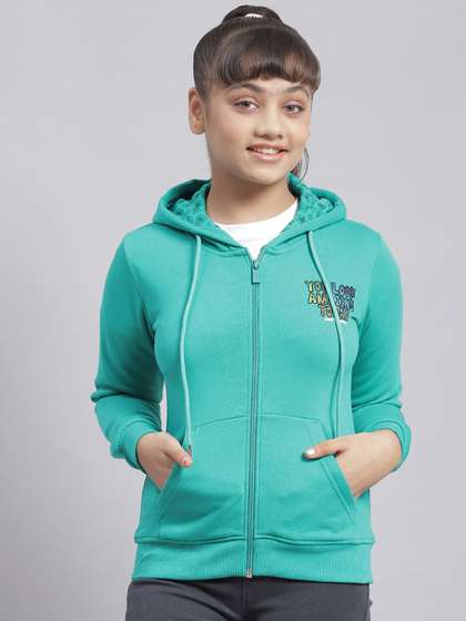 Monte Carlo Girls
                    Typography Printed Hooded Front-Open Sweatshirt