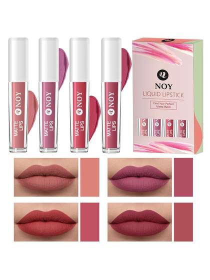 NOY 4Pcs Matte
                          Lips Liquid Lipstick 4ml Each -Nude-Nude
                          Pink-Tan Nude-Mauve Nude