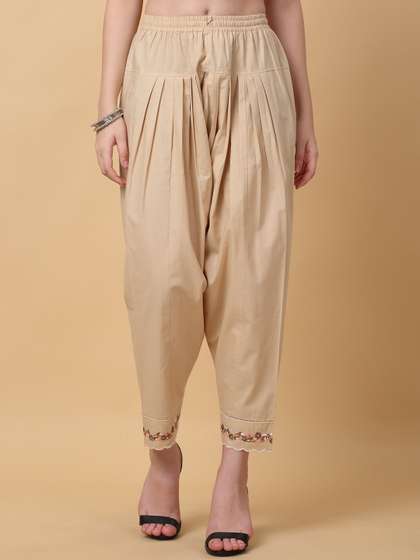 Laado - Pamper
                        Yourself Women Embroidered Mid Rise Loose Fit
                        Pure Cotton Salwar