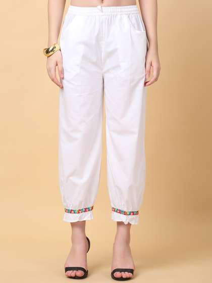Laado - Pamper
                          Yourself Women Embroidered Mid Rise Loose Fit
                          Pure Cotton Salwar