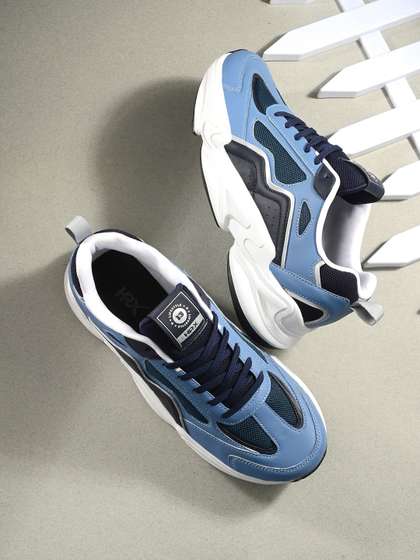 Price History of HRX by Hrithik Roshan Men Blue White Textured - Main Image