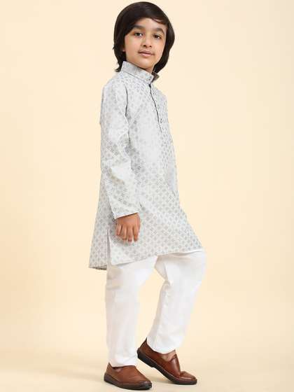 Pro-Ethic STYLE
                    DEVELOPER Boys Ethnic Motifs Printed Band Collar
                    Kurta With Pyjamas
