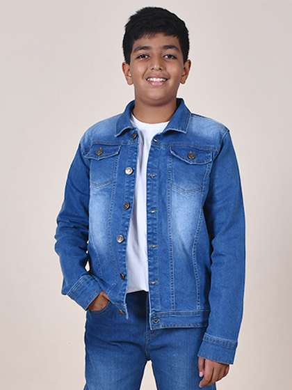 KiddoPanti Boys Washed
                    Crop Denim Jacket