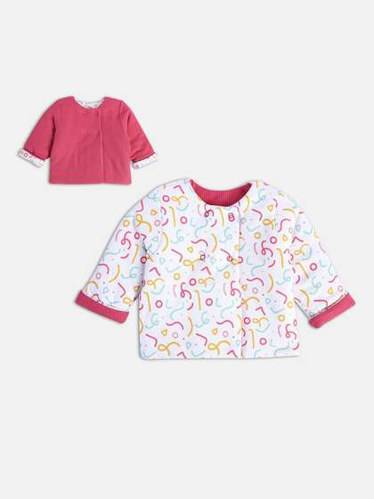 MINI KLUB Girls
                      Geometric Printed Lightweight Reversible Crop
                      Padded Jacket