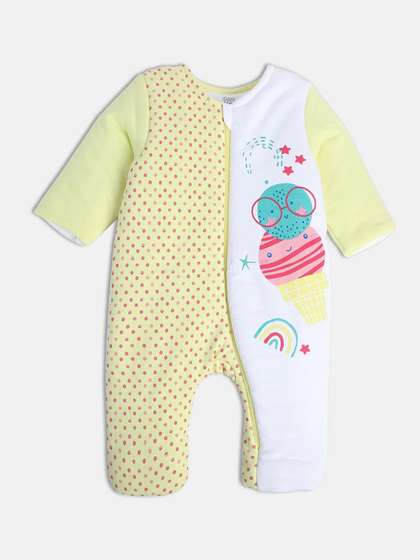 MINI KLUB Infant Girls
                    Printed Pure Cotton Rompers