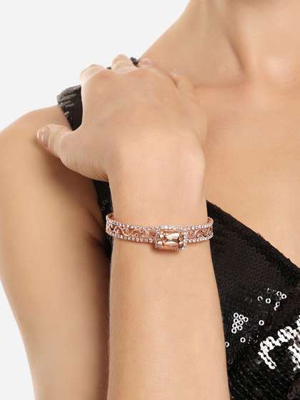 Zaveri Pearls Rose
                        Gold Plated Kada Bracelet