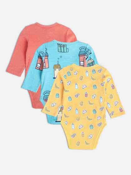 MINI KLUB Infant Boys
                    Pack Of 3 Printed Pure Cotton Bodysuit