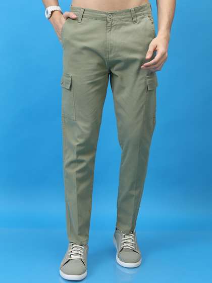 HIGHLANDER Men
                          Regular Fit Solid Mid-Rise Plain Cotton
                          Cargos