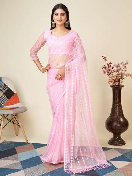 Floral Net Saree