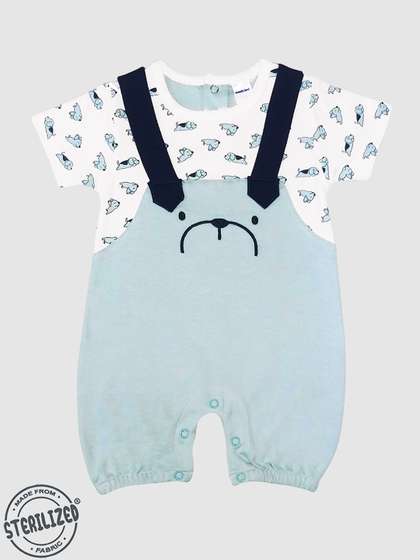 Moms Love Infant Girls
                    Conversational Printed Pure Cotton Rompers