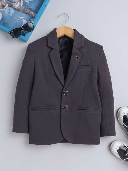 BAESD Boys Textured
                    Single-Breasted Notched Lapel Blazers
