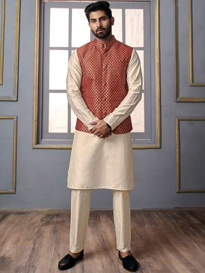 Inddus Woven Design Nehru Jacket