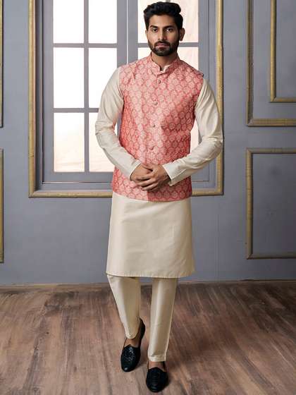 Inddus Woven-Design Nehru Jacket