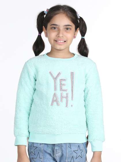 Wingsfield Girls
                    Typography Printed Fleece Sweatshirt
