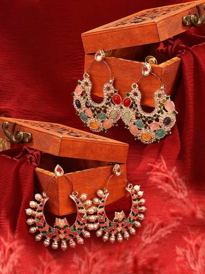 Zaveri Pearls Set Of 2 Chandbalis