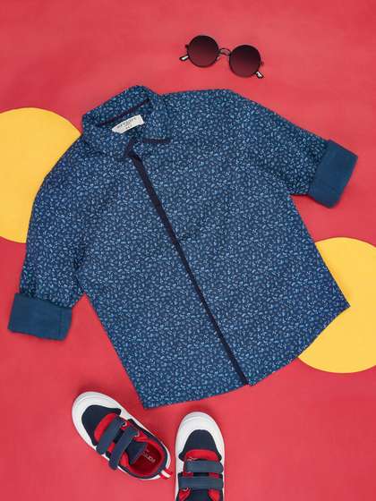 Pantaloons Junior Boys
                    Floral Printed Spread Collar Cotton Party Shirt