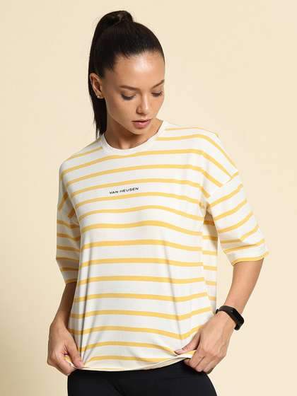 Van Heusen
                        Horizontal Striped Cotton T-Shirt