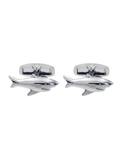 bodha Silver-Plated
                      Shark Fish Design Cufflinks