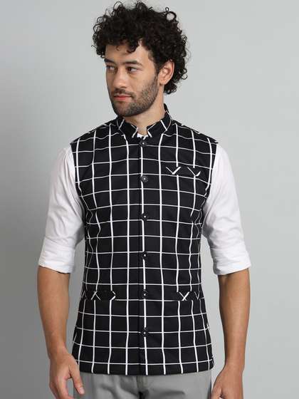 BAESD Checked Nehru Jacket