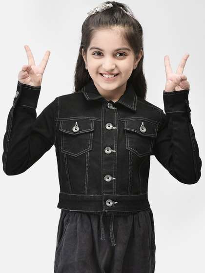 Crimsoune Club Girls Spread Collar Denim Jacket