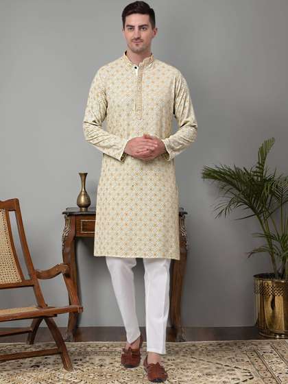 Jompers Embroidered Cotton Kurta