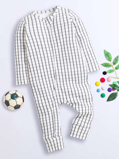 Nino Bambino Infants
                    Checked Organic Cotton Romper