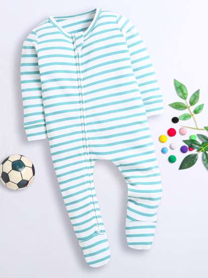 Nino Bambino Infants
                    Striped Organic Cotton Sleepsuit