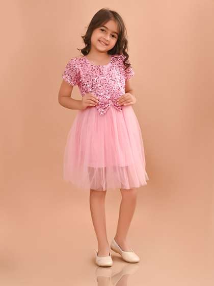 LilPicks Girls
                    Embellished Sequined Fit & Flare Dress