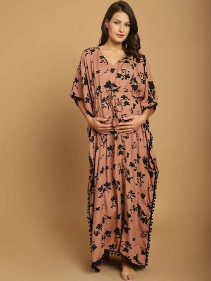 Secret Wish Floral
                        Printed Maternity Kaftan Nightdress
