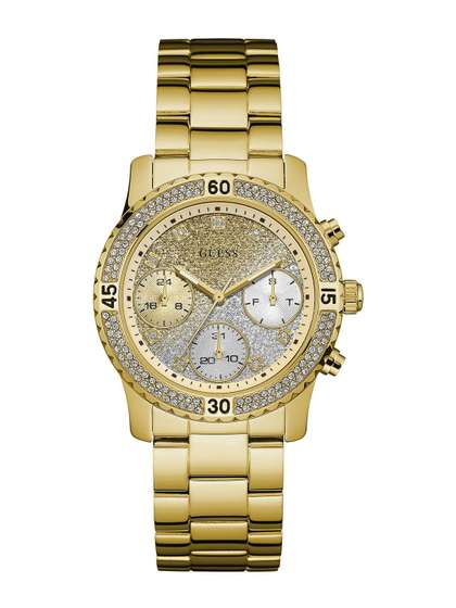 GUESS Round 38mm
                        Gold Dial Analog Women Watch - U0774L5M