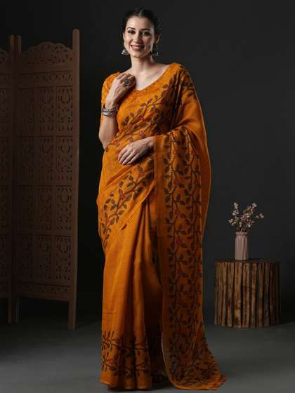 Anouk Floral Printed
                        Block Print Saree