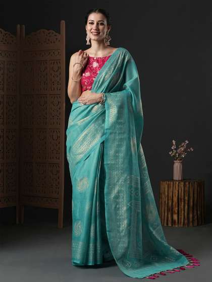 Anouk Ethnic Motifs Zari Saree