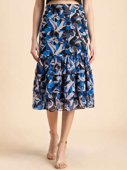 Moomaya Women Printed Midi Skirts