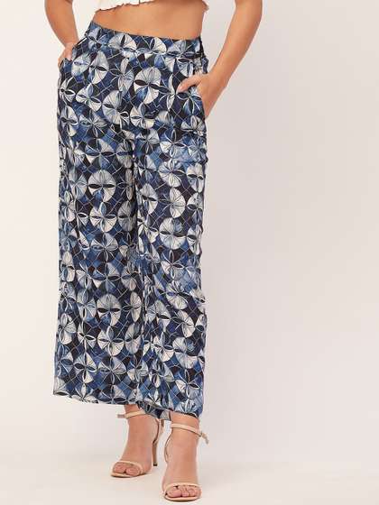Moomaya Floral Printed Flared Palazzos