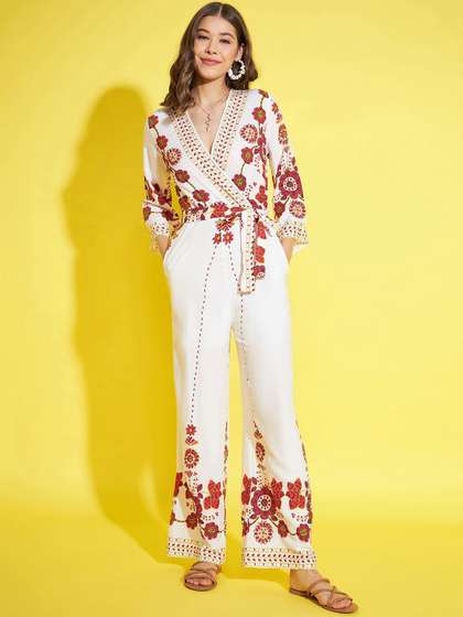 StyleStone Floral
                        Printed Angrakha Basic Jumpsuit