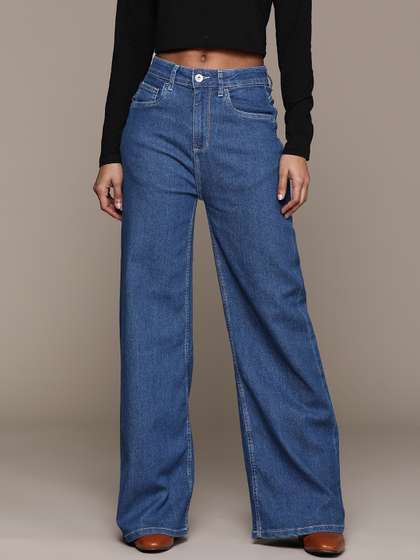 The Roadster
                        Lifestyle Co. Women Wide Leg High-Rise Jeans