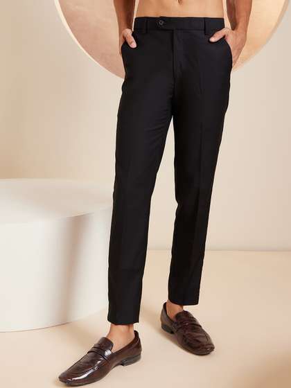 DENNISON Men Smart
                          Tapered Fit Easy Wash Formal Trousers