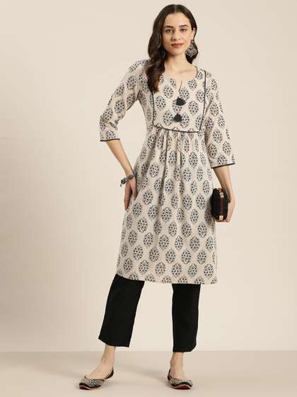 HERE&NOW Women Ethnic Motifs Printed Cotton Kurta