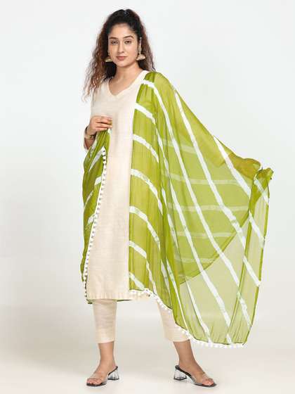 HELLA FASHIONS
                        Striped Chiffon Leheriya Dupatta