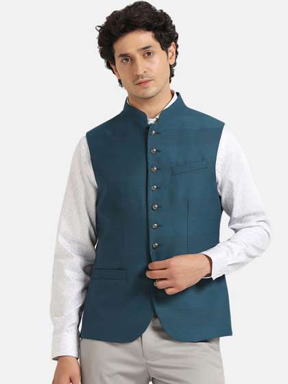 Blackberrys Woven Design Nehru Jacket