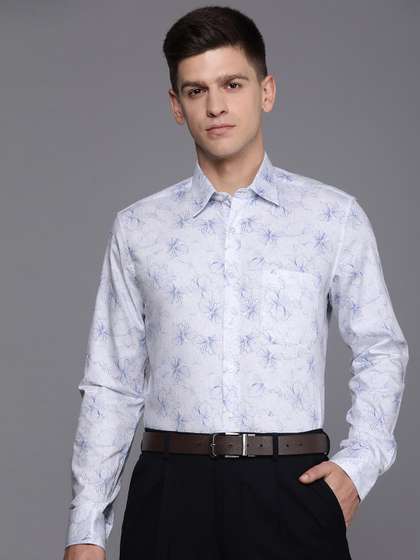 Louis Philippe Men Slim Fit Floral Printed Pure Cotton Formal Shirt