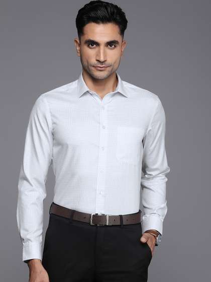 Louis Philippe Slim Fit Checked Pure Cotton Formal Shirt